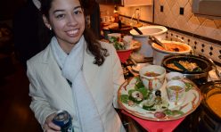 Christina Vincent and her dinner