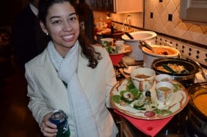 Christina Vincent and her dinner