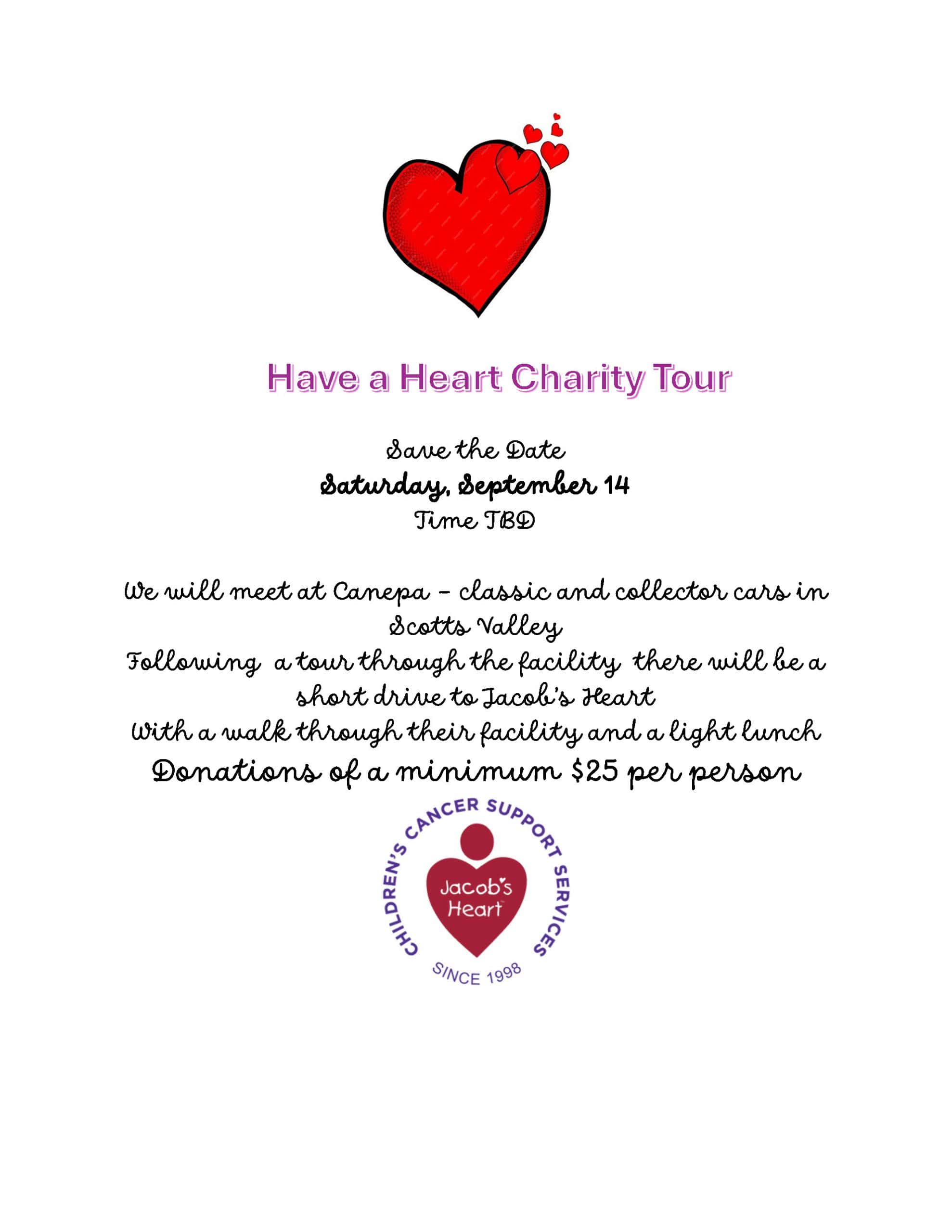 Save the Date Jacob's Heart 2024