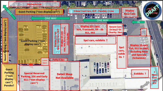 A map of the parking lot for the parking lot
