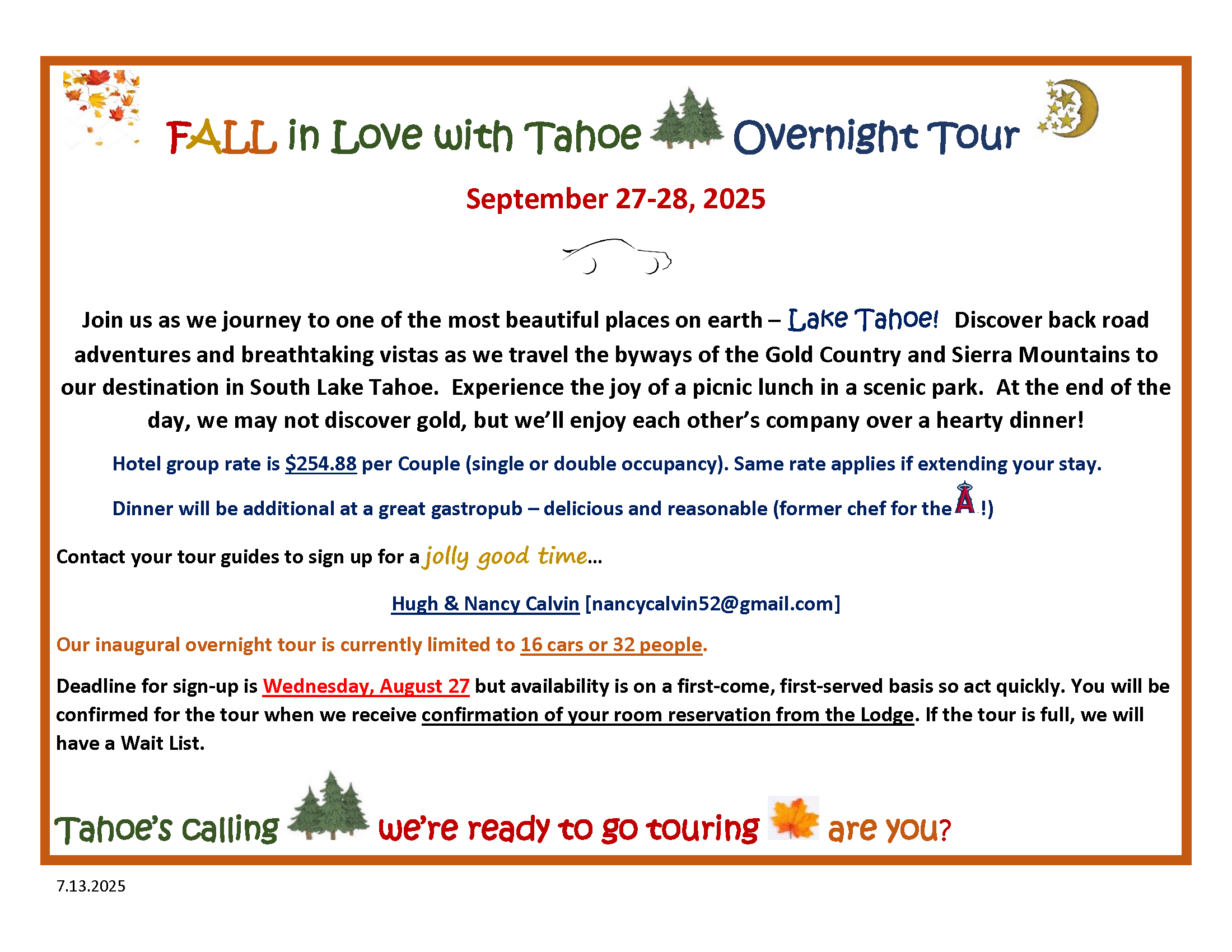 2025 Lake Tahoe Tour